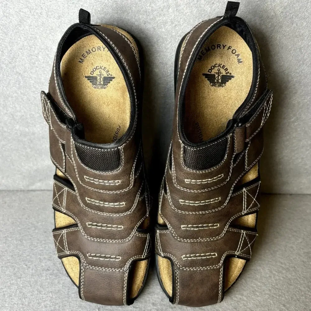 Dockers Men's Searose Medium Fisherman Sandals Casual Shoes Briar Size 13M